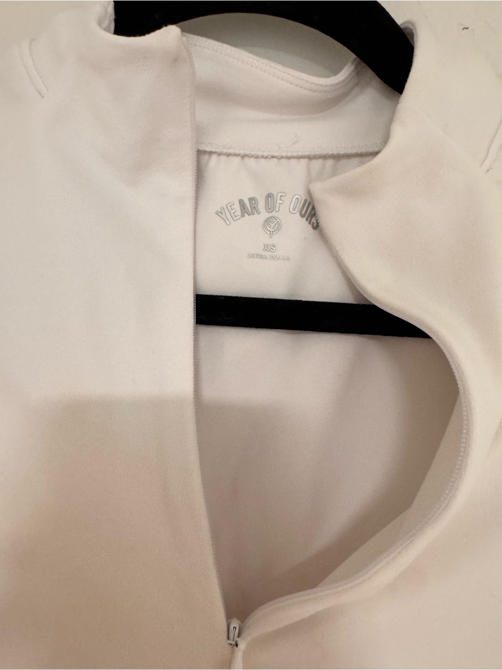 YEAR OF OURS STUDIO PULL OVER QUARTER ZIP- WHITE SIZE XS - Picture 5 of 5
